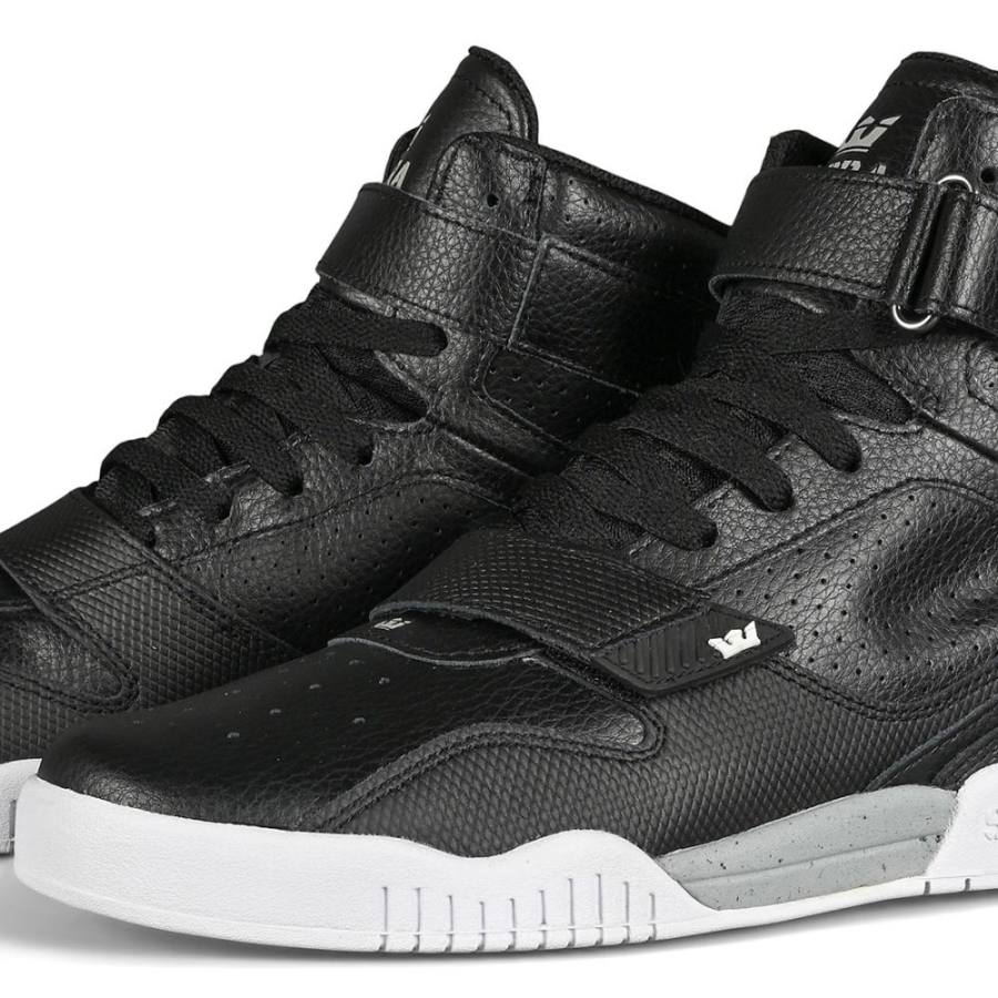 Supra New Breaker High-Top Shoes Black-Light Grey-White