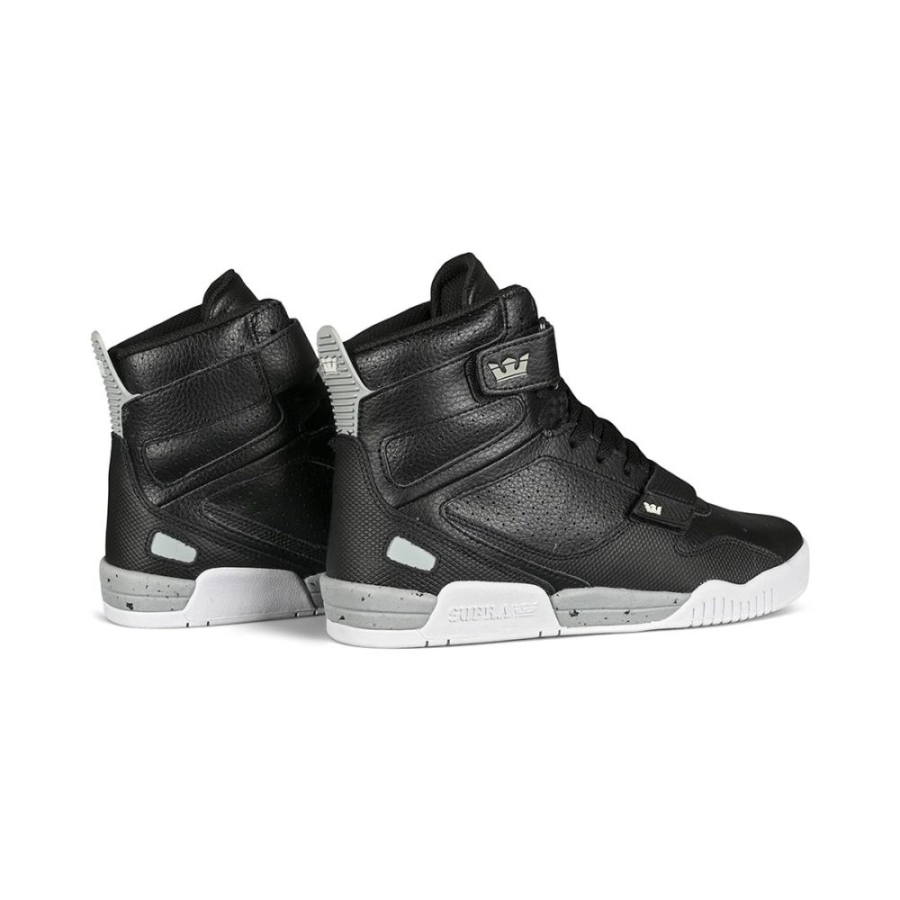 Supra New Breaker High-Top Shoes Black-Light Grey-White