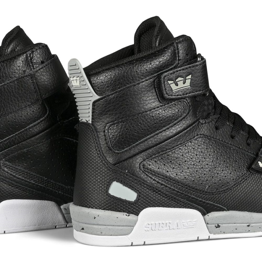 Supra New Breaker High-Top Shoes Black-Light Grey-White