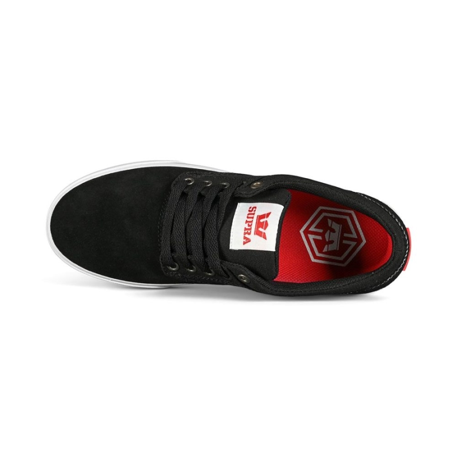 Supra New Chino Skate Shoes Black-Red-White