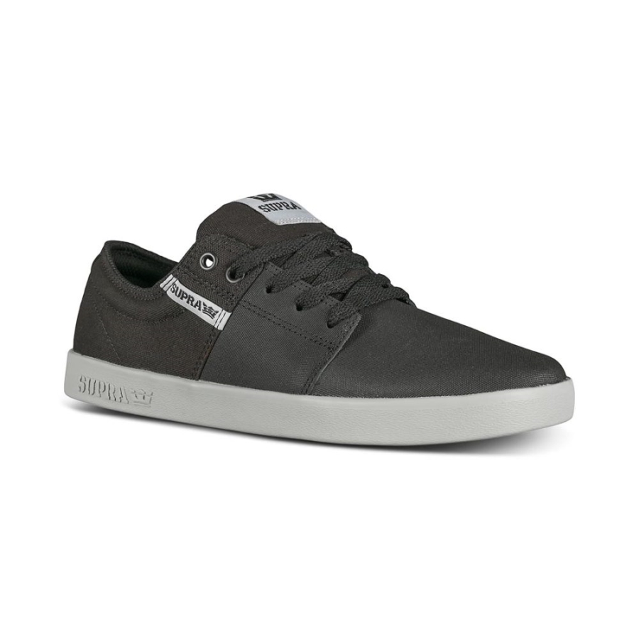 Supra New Stacks Ii Skate Shoes Black Tuf-Light Grey