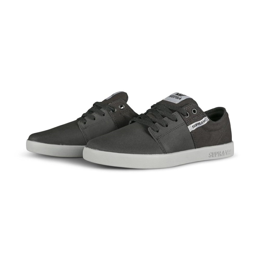 Supra New Stacks Ii Skate Shoes Black Tuf-Light Grey