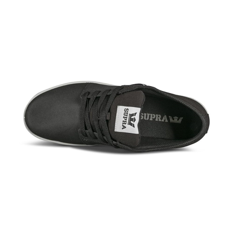 Supra New Stacks Ii Skate Shoes Black Tuf-Light Grey