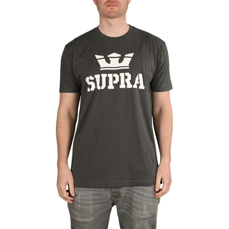 Supra New Above S/S T-Shirt Charcoal-White