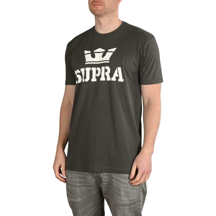 Supra New Above S/S T-Shirt Charcoal-White