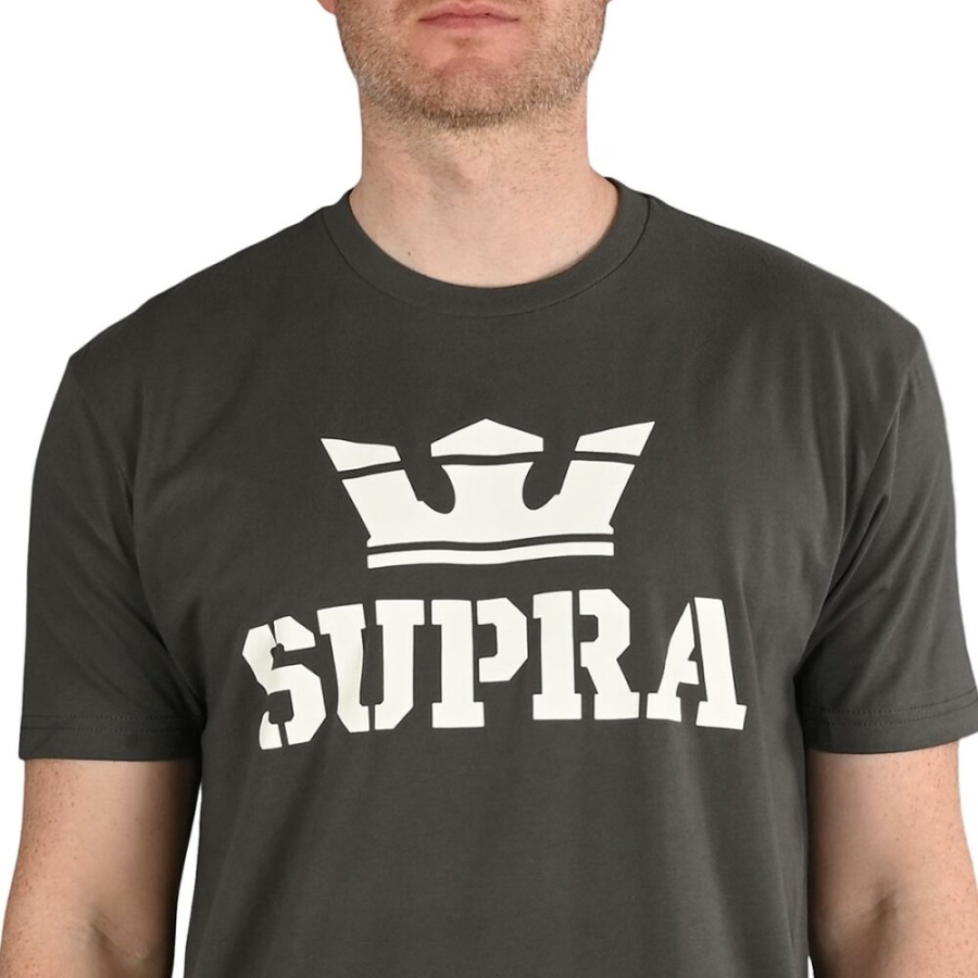 Supra New Above S/S T-Shirt Charcoal-White