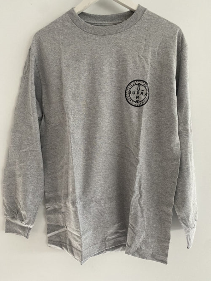 Supra New Cross Seal Long Sleeve Tee Grey Heather