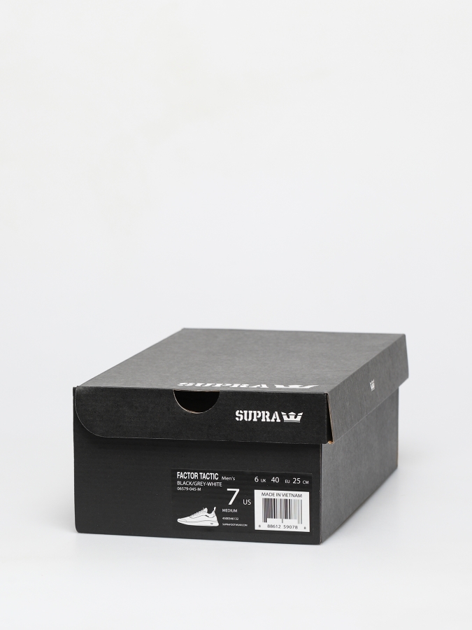 Supra New Factor Tactic Shoes Black-Grey White